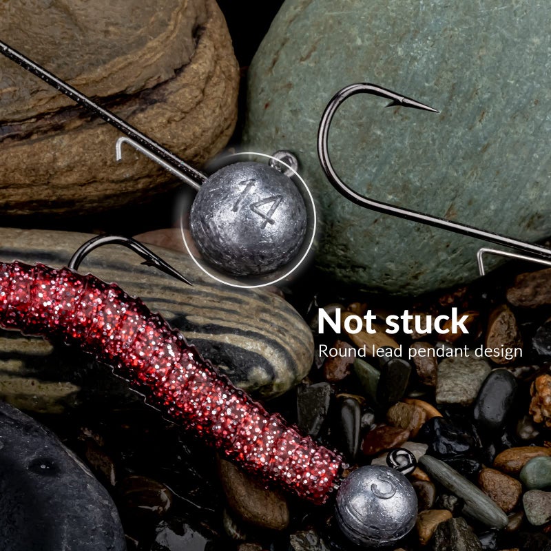 THKFISH Ball Jig Heads Lead Head Fishing Jigs Saltwater Freshwater Swimbait Jig Heads for Crappie Walleye Bass Trout 1/2oz 3/8oz 1/4oz 1/6oz - Image 5